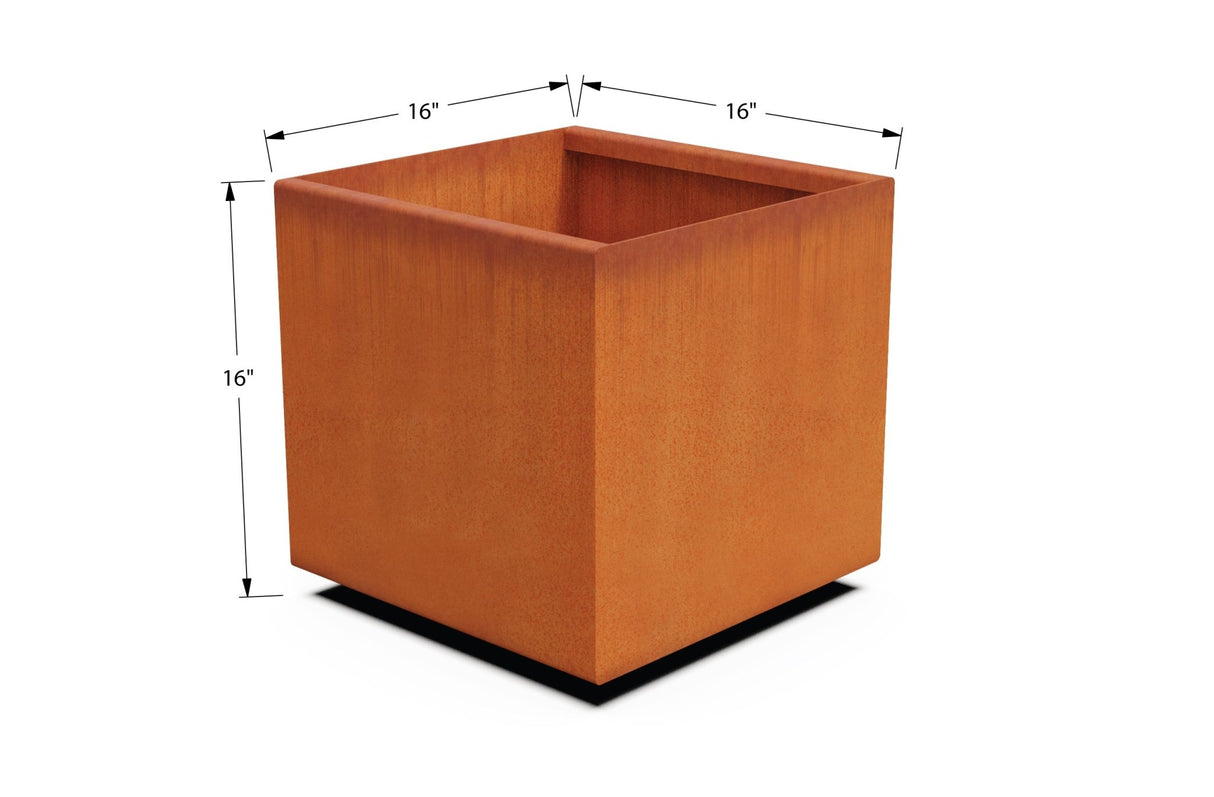 Corten Steel Square & Cube Planter - Plantercraft