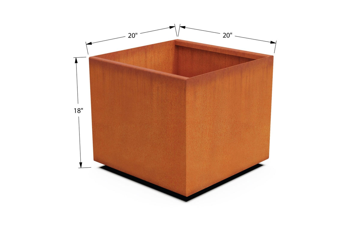 Corten Steel Square & Cube Planter - Plantercraft