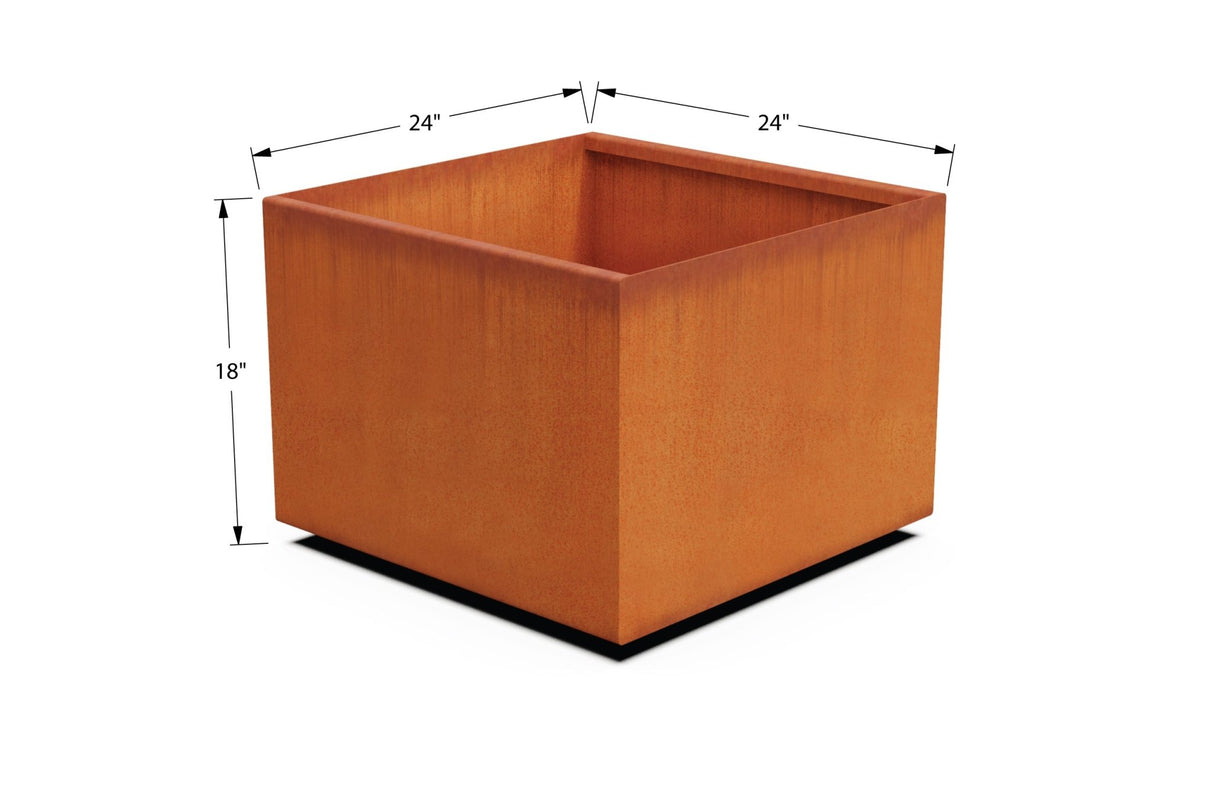 Corten Steel Square & Cube Planter - Plantercraft