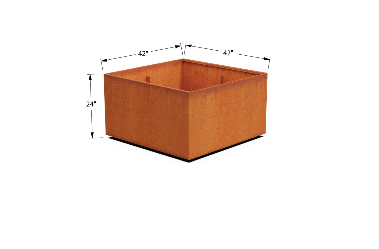 Corten Steel Square & Cube Planter - Plantercraft
