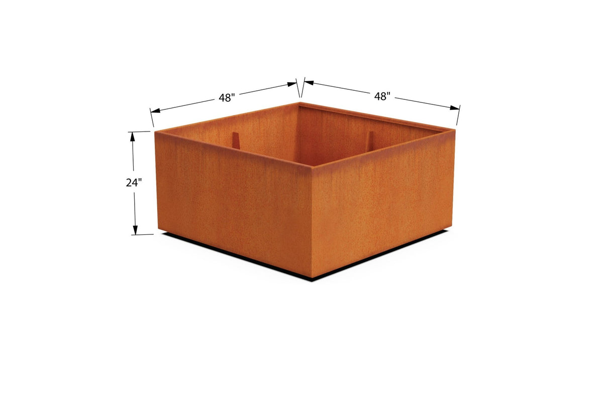 Corten Steel Square & Cube Planter - Plantercraft