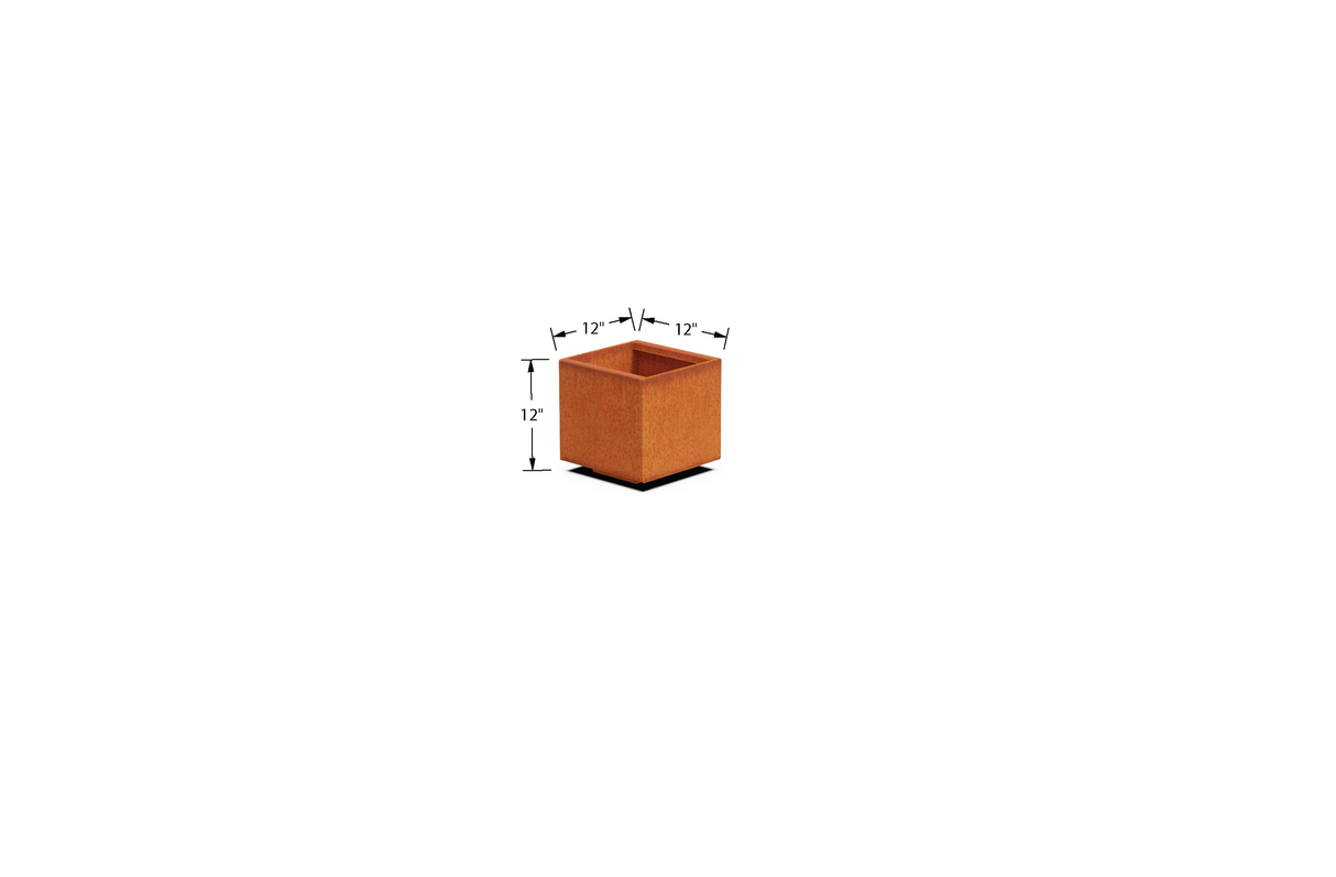 Corten Steel Square & Cube Planter – 12" to 24" H