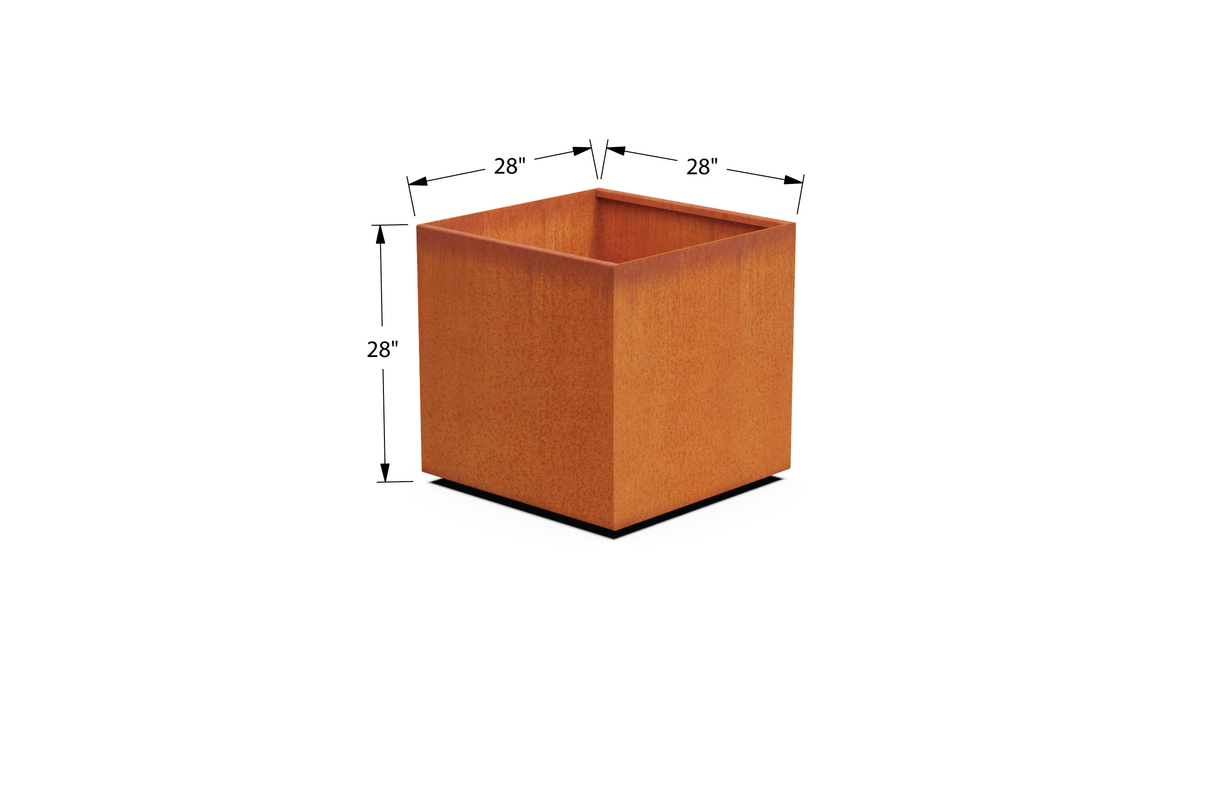 Corten Steel Square & Cube Planter – 28" to 48" H