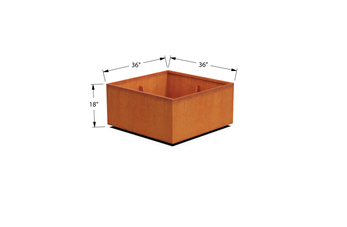 Corten Steel Square & Cube Planter – 12" to 24" H