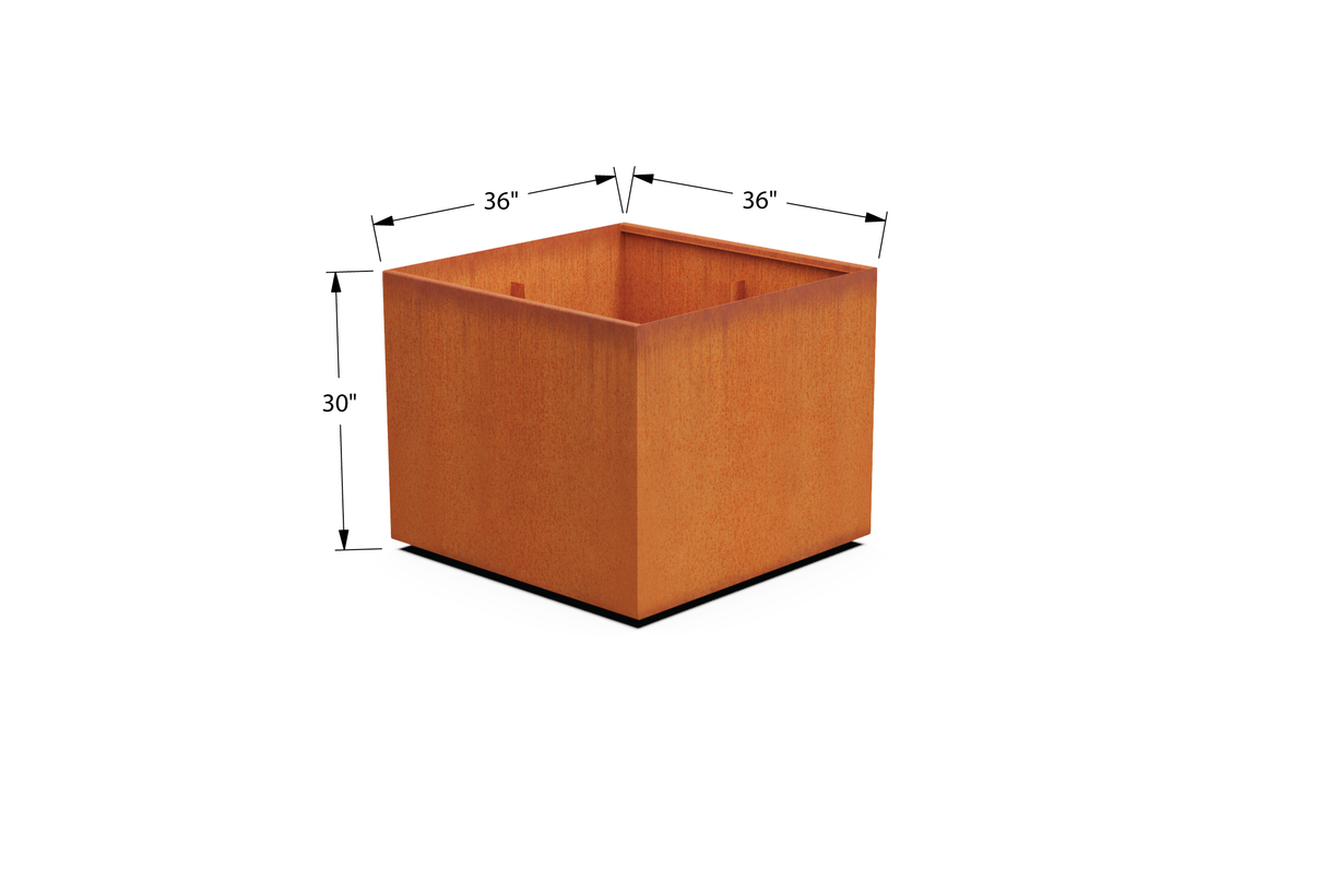 Corten Steel Square & Cube Planter – 28" to 48" H