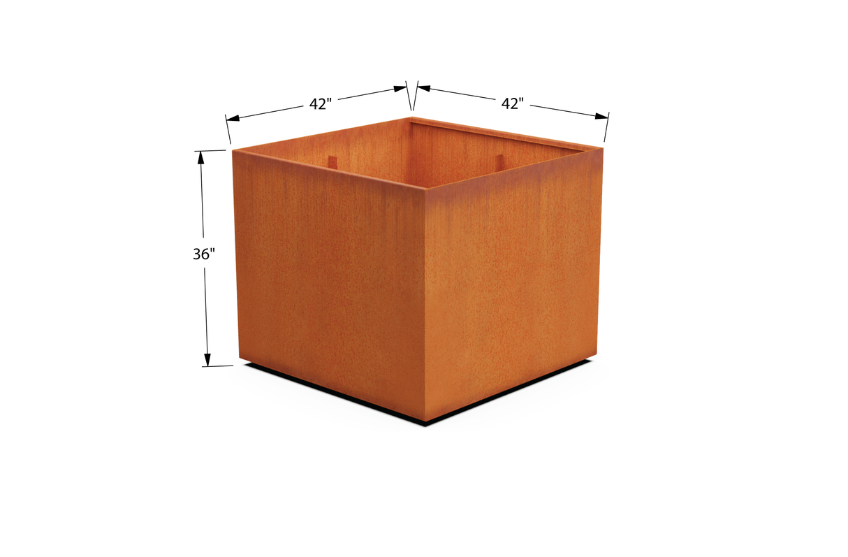 Corten Steel Square & Cube Planter – 28" to 48" H
