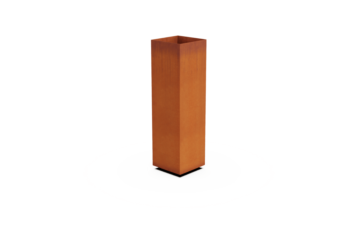 Corten Steel Tall Cube Planter - Plantercraft
