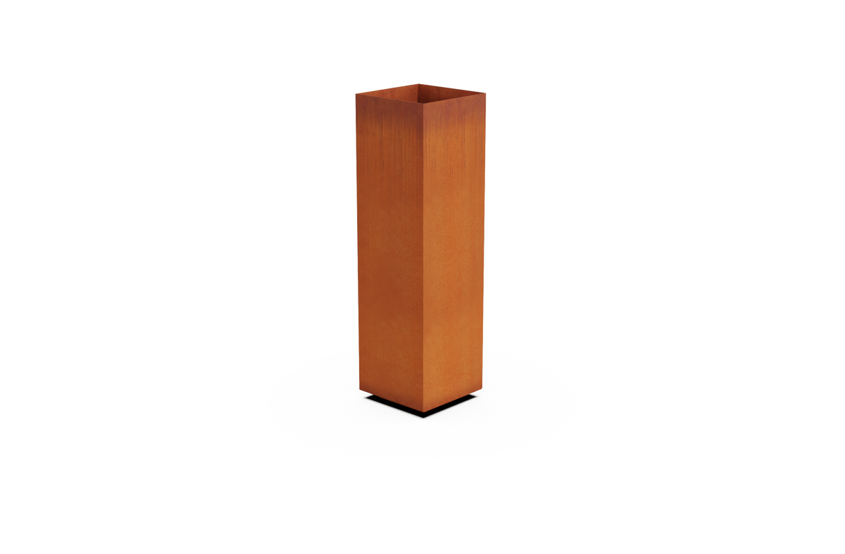 Corten Steel Cube Tall Planter – 24" to 48" H