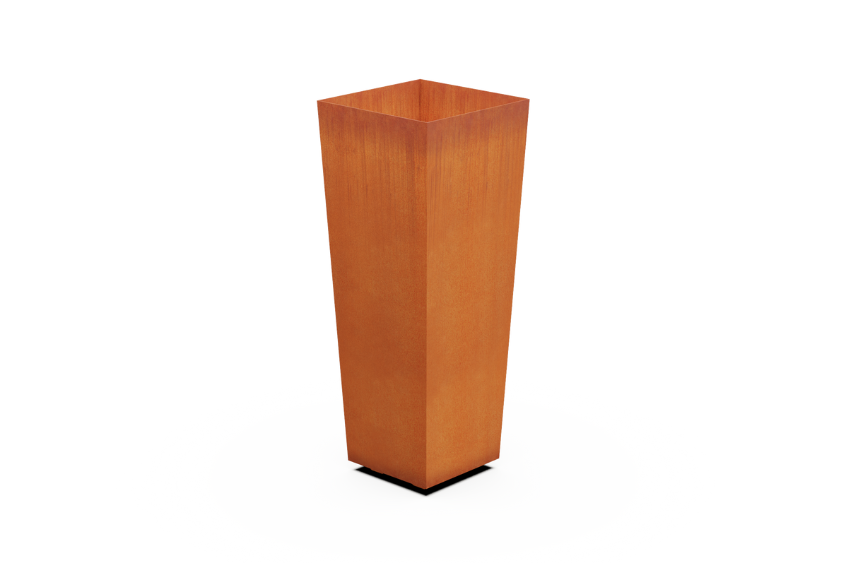 Corten Steel Tapered Tall Planter – 30" to 42" H