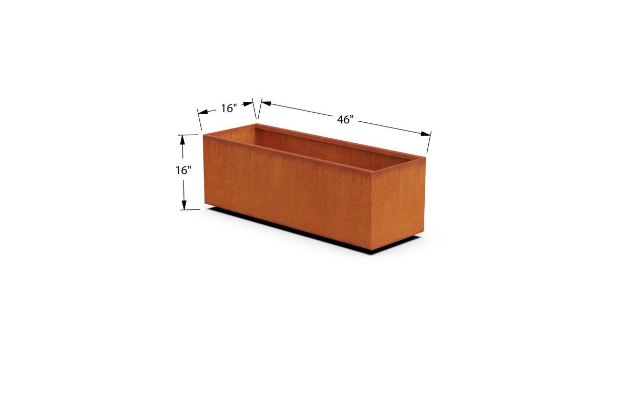30% OFF Corten Steel Rectangular Planter – 46" x 16" x 16"