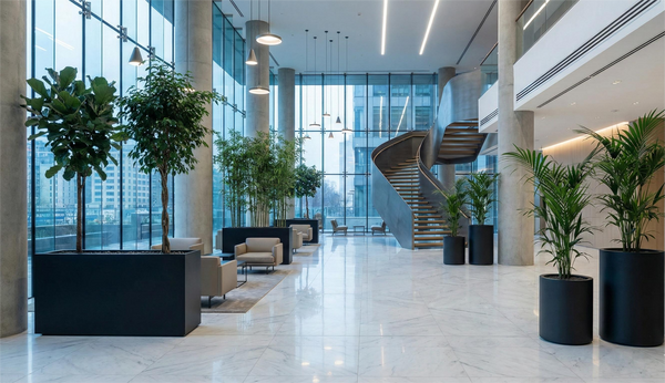 Designing Calm Into Commercial Spaces With Plants and Metal