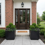 The Welcome Pair – Classic Aluminum Cube Planters (Set of 2)