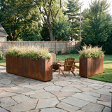 The Patio Trio – Corten Steel Rectangular Planters (Set of 3)