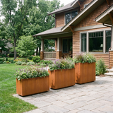 The Porch Trio – Graduated Corten Steel Rectangular Planters (Set of 3)