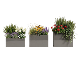 The Porch Trio – Graduated Aluminum Rectangular Planters (Set of 3)