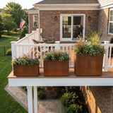The Porch Trio – Graduated Corten Steel Rectangular Planters (Set of 3)
