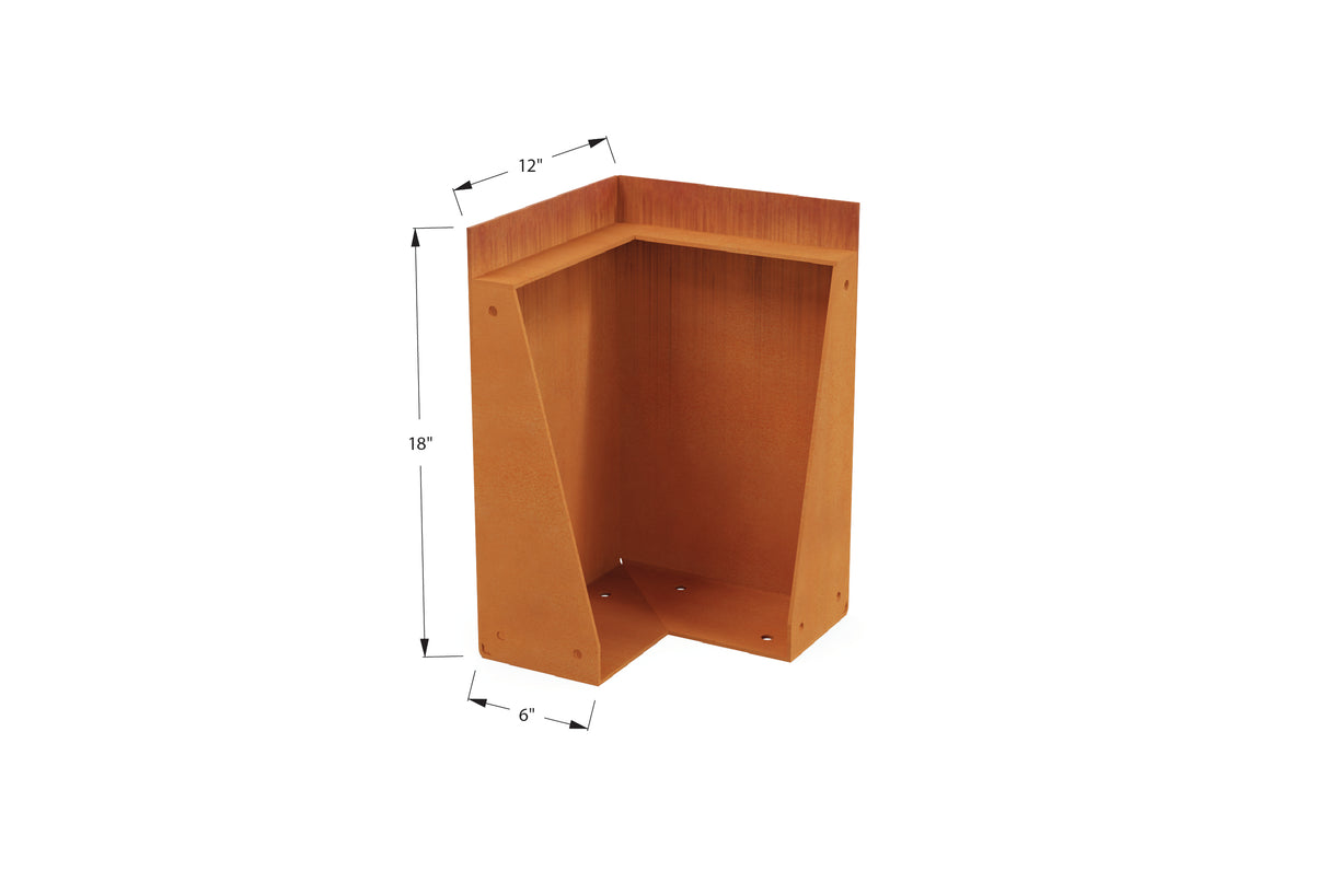 Corten Steel Tall Corner Edging - 12" to 24" H