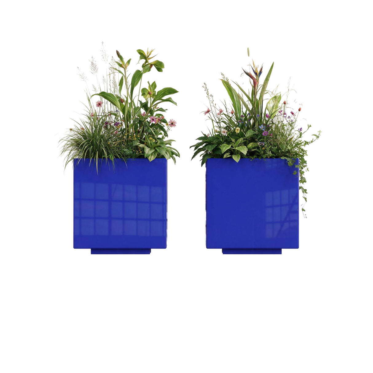The Welcome Pair – Classic Aluminum Cube Planters (Set of 2)