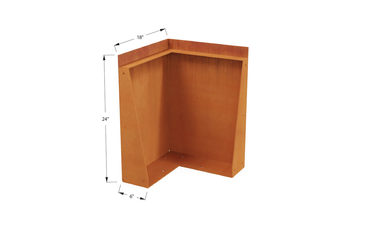Corten Steel Tall Corner Edging - 12" to 24" H