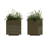 The Welcome Pair – Classic Aluminum Cube Planters (Set of 2)