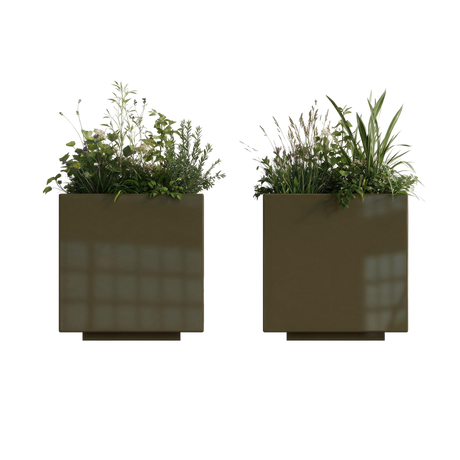 The Welcome Pair – Classic Aluminum Cube Planters (Set of 2)