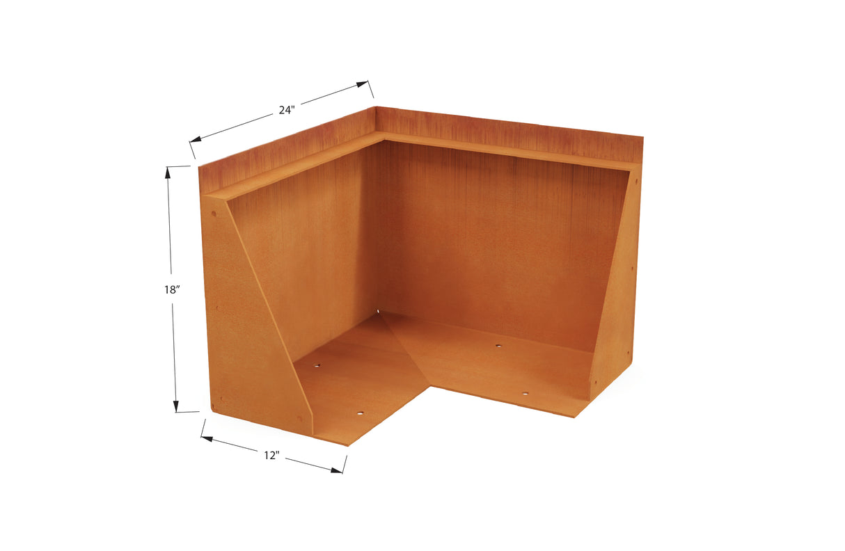 Corten Steel Tall Corner Edging - 12" to 24" H