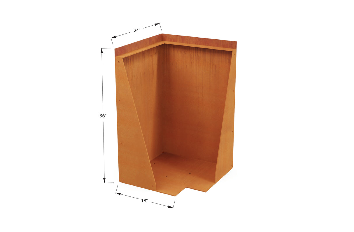 Corten Steel Tall Corner Edging - 30" to 36" H