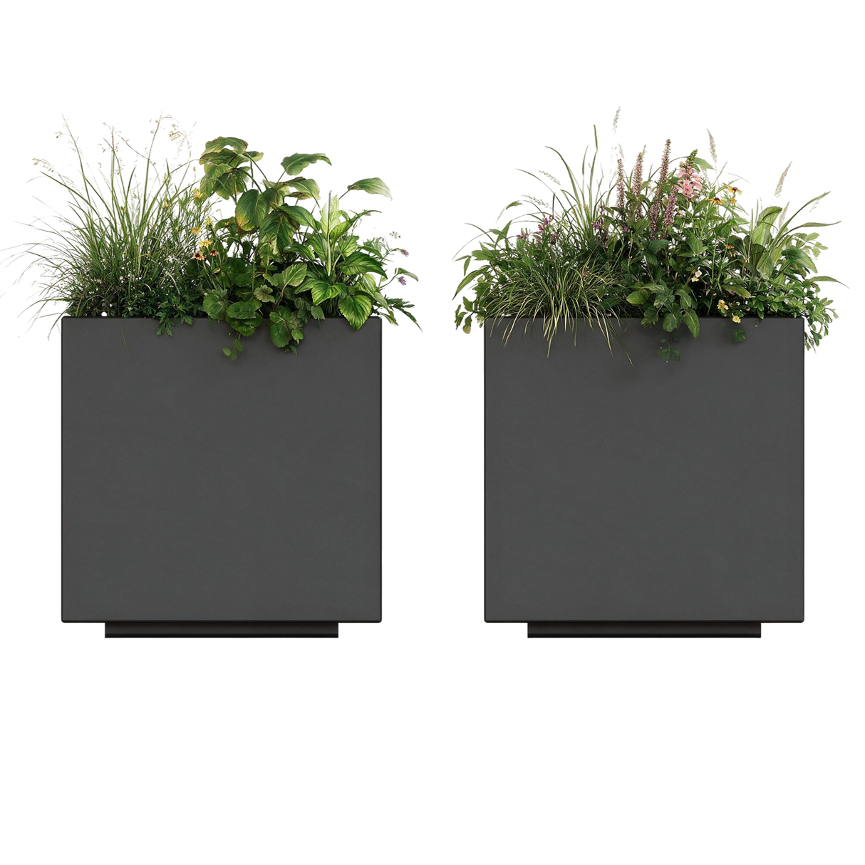The Welcome Pair – Classic Aluminum Cube Planters (Set of 2)
