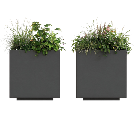 The Welcome Pair – Classic Aluminum Cube Planters (Set of 2)