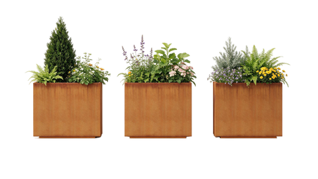 The Patio Trio – Corten Steel Rectangular Planters (Set of 3)