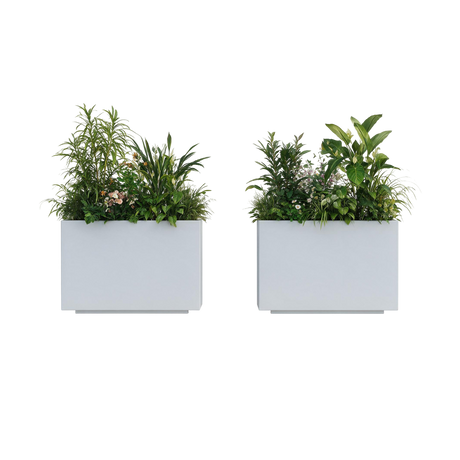 The Welcome Pair – Classic Aluminum Rectangular Planters (Set of 2)