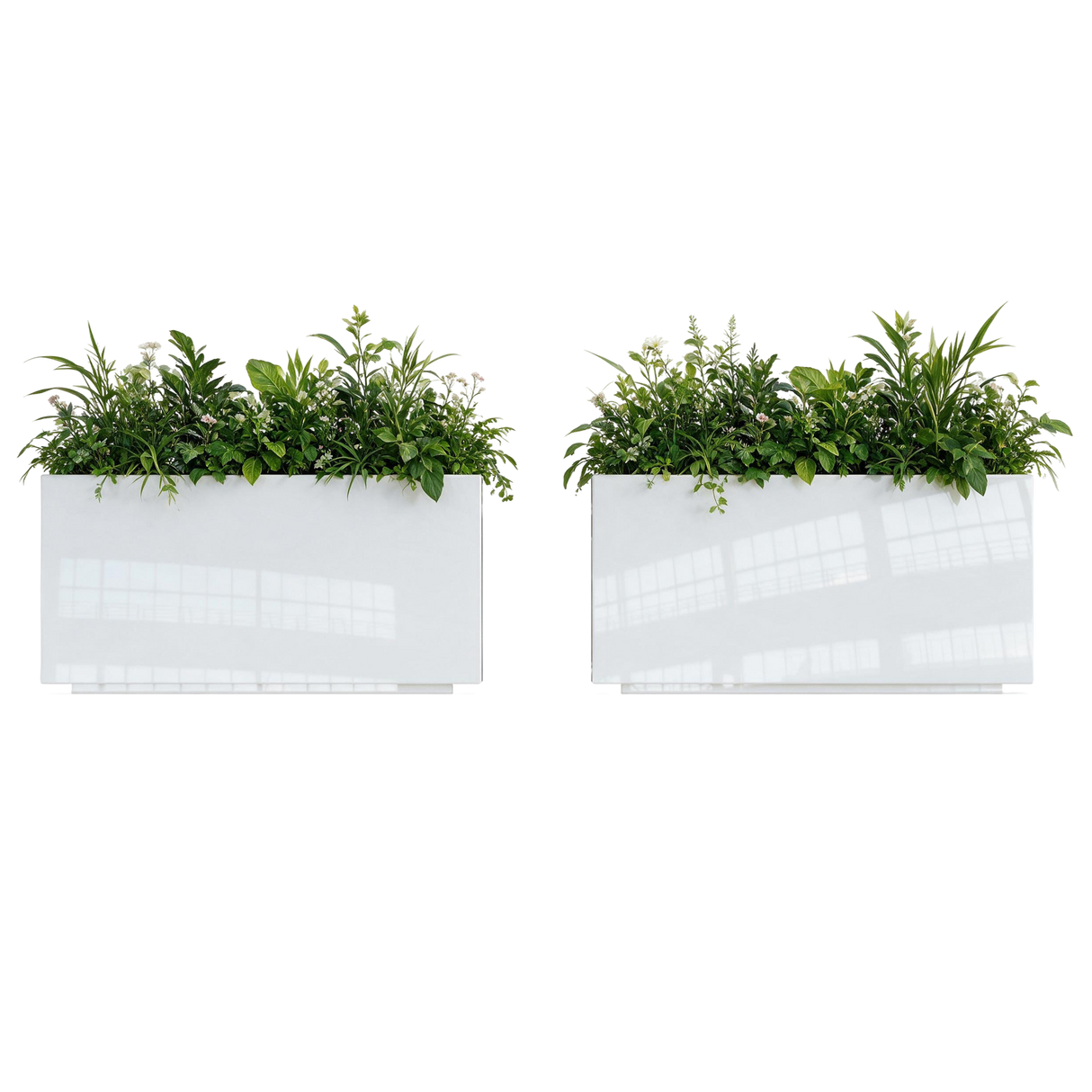 The Welcome Pair – Classic Aluminum Rectangular Planters (Set of 2)