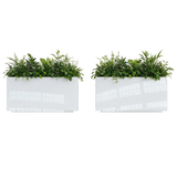 The Welcome Pair – Classic Aluminum Rectangular Planters (Set of 2)