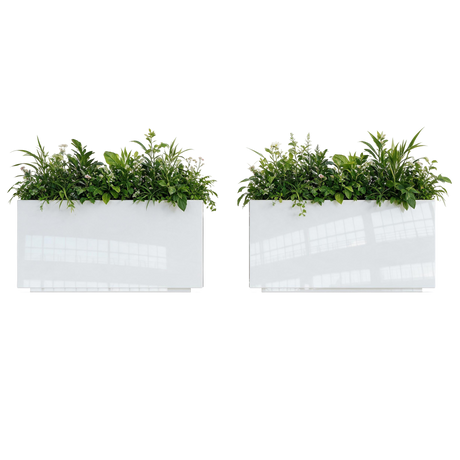 The Welcome Pair – Classic Aluminum Rectangular Planters (Set of 2)