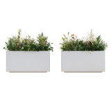 The Welcome Pair – Classic Aluminum Rectangular Planters (Set of 2)