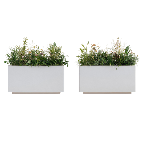 The Welcome Pair – Classic Aluminum Rectangular Planters (Set of 2)