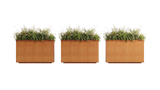 The Patio Trio – Corten Steel Rectangular Planters (Set of 3)