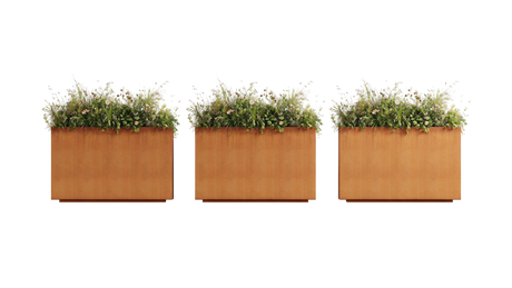 The Patio Trio – Corten Steel Rectangular Planters (Set of 3)