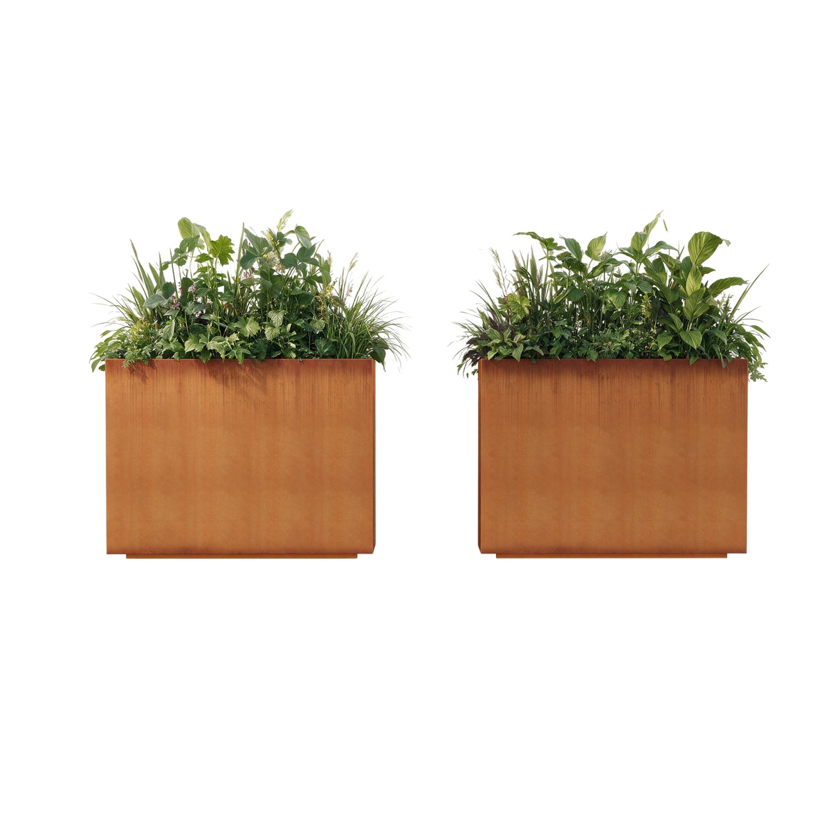 The Welcome Pair – Tall Corten Steel Rectangular Planters (Set of 2)