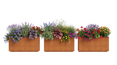 The Patio Trio – Corten Steel Rectangular Planters (Set of 3)