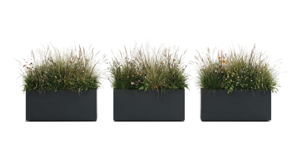 The Patio Trio – Aluminum Rectangular Planters (Set of 3)