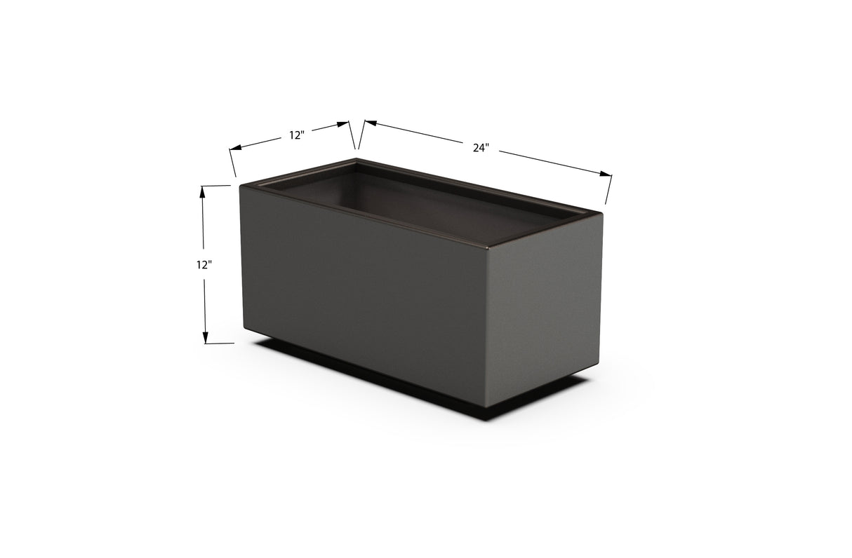Aluminum Rectangular Planter – 12" to 20" H