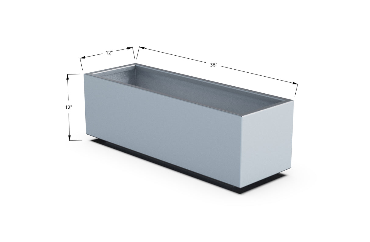 Aluminum Rectangular Planter – 12" to 20" H