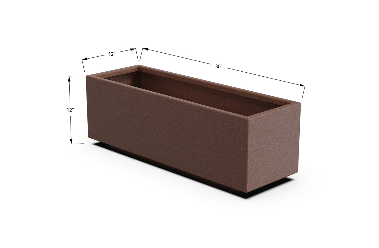 Aluminum Rectangular Planter – 12" to 20" H