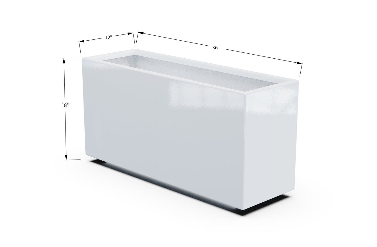 Aluminum Rectangular Planter – 12" to 20" H