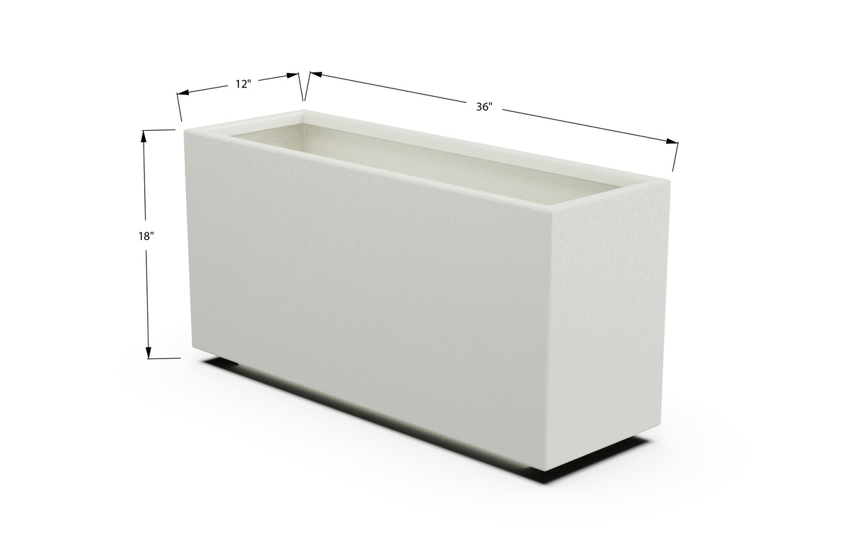 Aluminum Rectangular Planter – 12" to 20" H