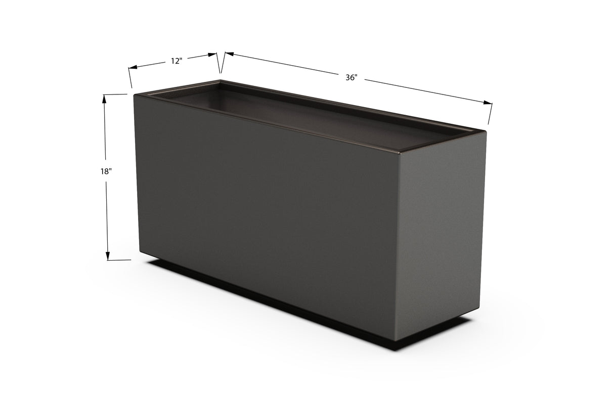 Aluminum Rectangular Planter – 12" to 20" H