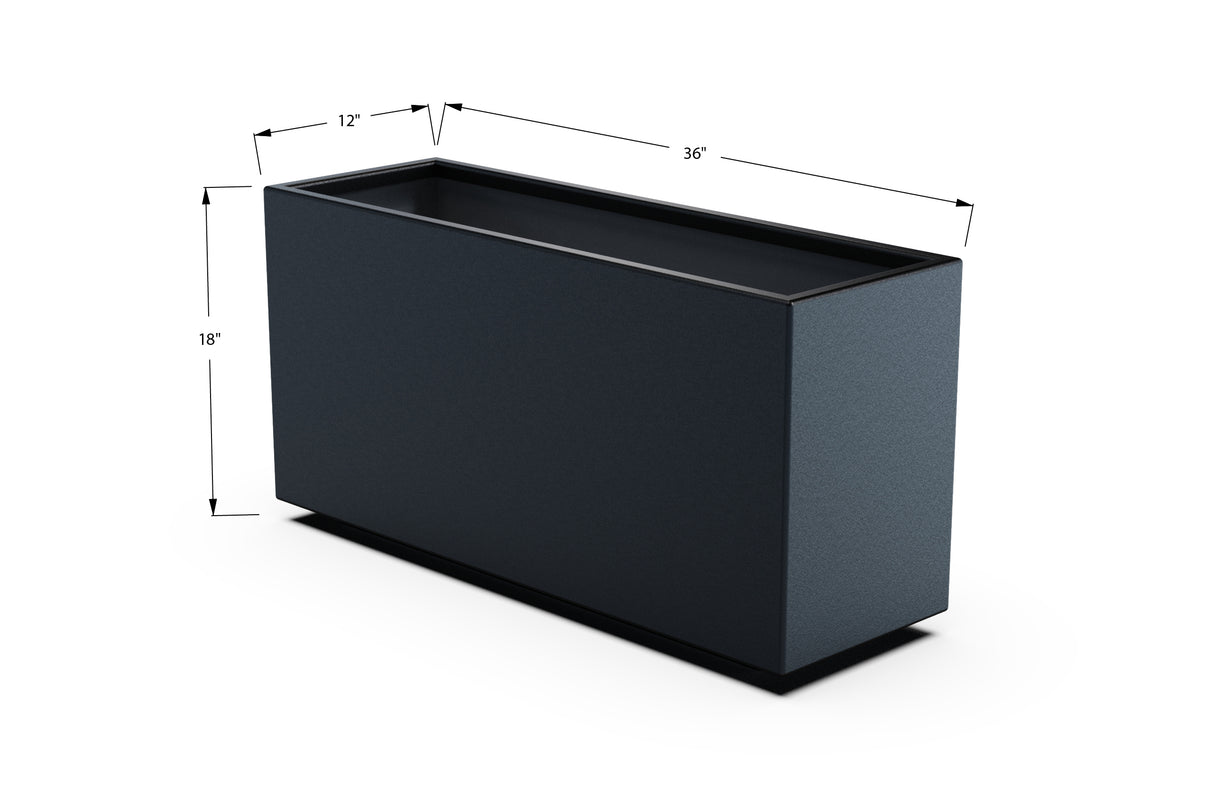 Aluminum Rectangular Planter – 12" to 20" H