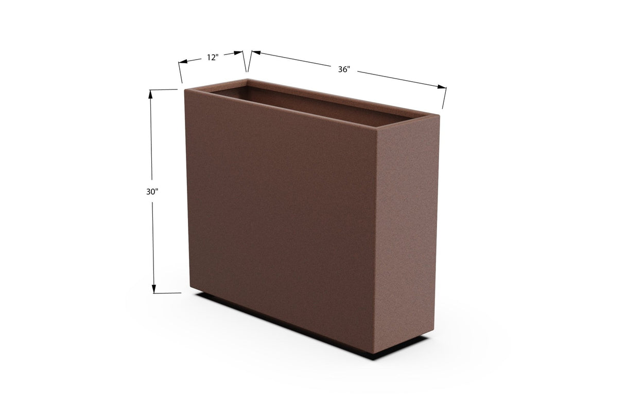 Aluminum Rectangular Planter – 30" Height - Plantercraft