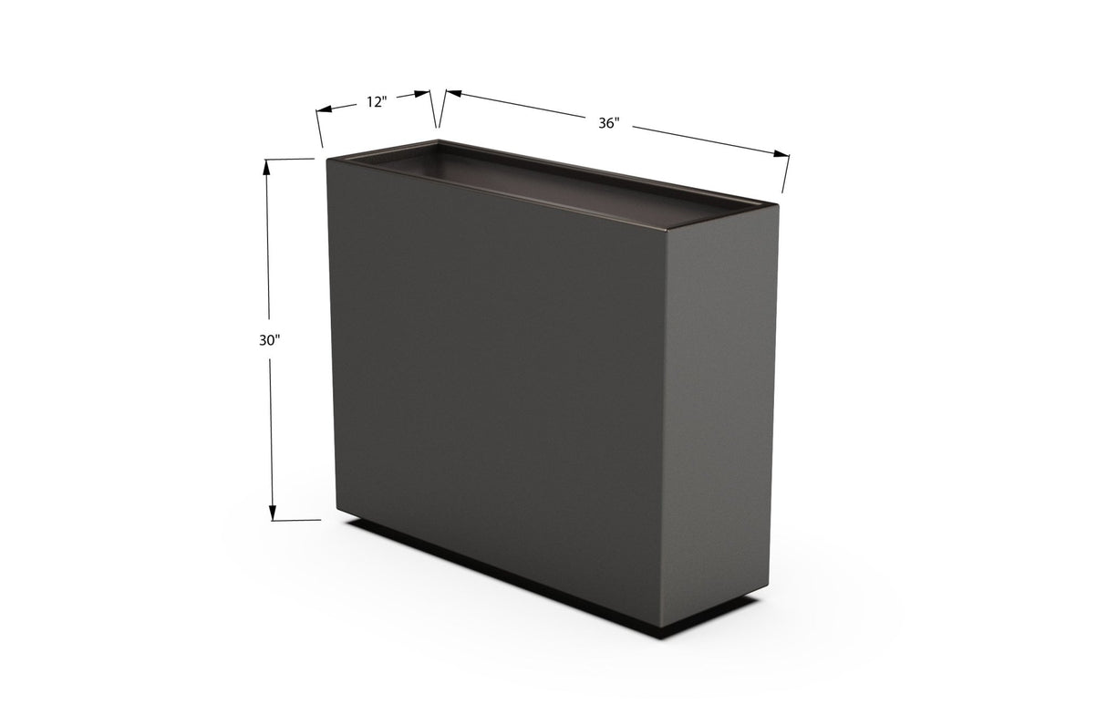 Aluminum Rectangular Planter – 30" Height - Plantercraft